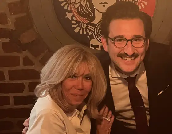 Tom Coss avec Brigitte Macron